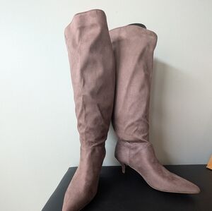 Elegant Suede Knee-High Boots Extra Wide Calf -NWOT